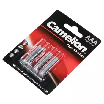 Элемент питания CAMELION Plus Alkaline, 1,5В, AAA, 4шт