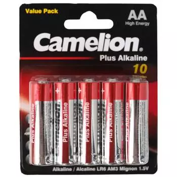 Элемент питания Camelion Plus Alkaline, LR6, 1.5 В, 10 шт
