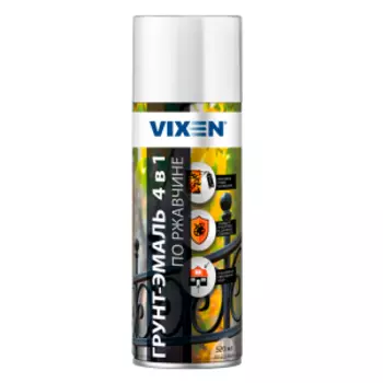 Грунт-эмаль по ржавчине Vixen 4 в 1, RAL 9003, сигнальный белый, 520 мл