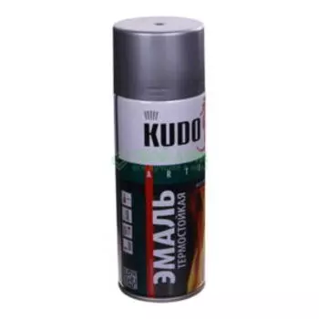Эмаль KUDO специальная, термостойкая 650°С, аэрозольная, серебристая, 334гр