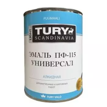 Эмаль Tury ПФ-115 Универсал, красно-коричневая, 0.45 кг, полуматовая