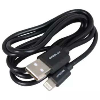Кабель Ergolux ELX-CDC03P-C02 Промо, USB-Lightning, 2А, 1 м, черный