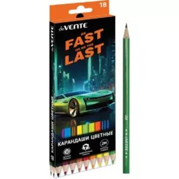 Карандаши цветные de VENTE Fast Or Last, 18 цветов, 2М, шестигранные