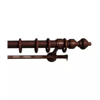 Карниз двухрядный Уют, 150 см, дерево, красное дерево