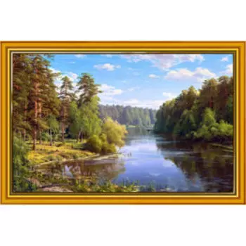 Картина в раме Лесной разлив, 30х20 см