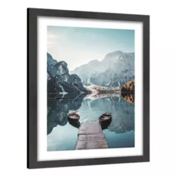 Картина в раме PosterMarket Озеро в горах, 30х40 см