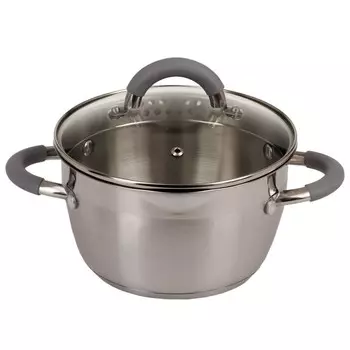 Кастрюля Домовой Flame со сливом, 2.2 л, нерж. сталь