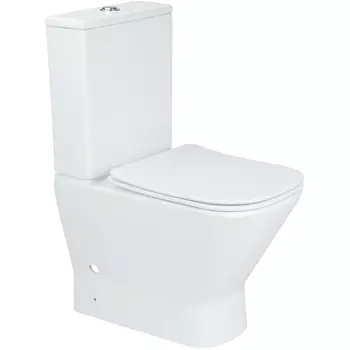 Унитаз напольный Aquanet Fine-C с сиденьем микролифт, белый