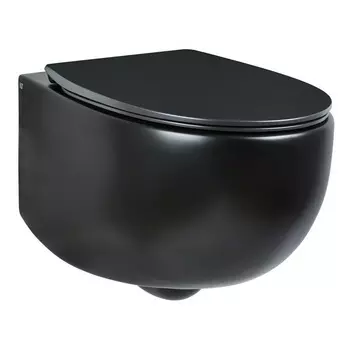 Унитаз подвесной AeT Dot 2.0 S555T0R0V6105 черный матовый, без сиденья