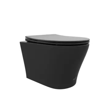 Унитаз подвесной Ceruttispa Adige Aria MB CT9246 безободковый, с сиденьем микролифт, черный матовый
