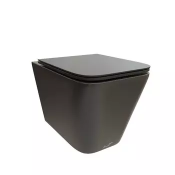 Унитаз подвесной Ceruttispa Maiella Aria MB CT9163 безободковый, с сиденьем микролифт, черный матовый