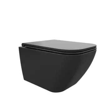 Унитаз подвесной Ceruttispa Mimi Aria MB CT8920 безободковый, с сиденьем микролифт, черный матовый