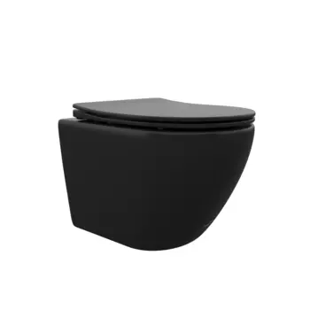 Унитаз подвесной Ceruttispa Ticino Aria MB CT8918 безободковый, с сиденьем микролифт, черный матовый