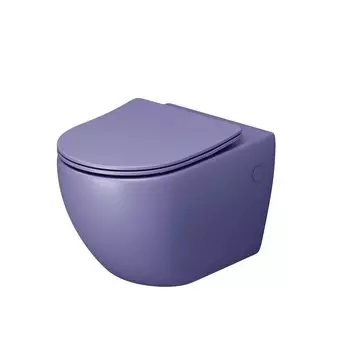 Унитаз подвесной Grossman Color GR-4411LIMS фиолетовый матовый, с крышкой микролифт