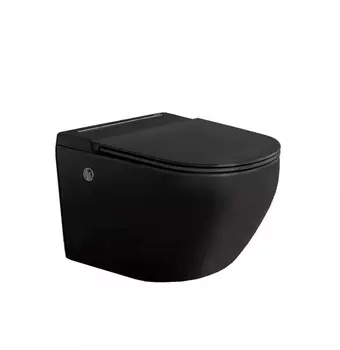 Унитаз подвесной импульсный Ceruttispa Sella Aria Pulse MB CT10194 безободковый, с сиденьем микролифт, черный матовый