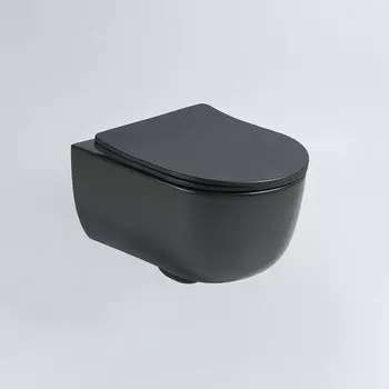 Унитаз подвесной Vincea Evo VT1-34SMB безободковый, ультратонкое soft-close сиденье, черный