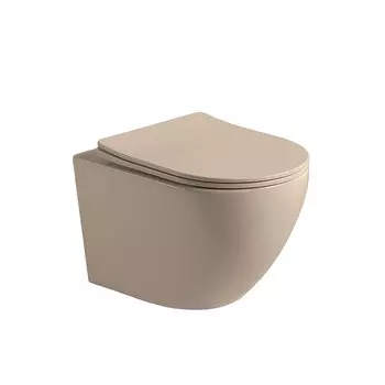 Унитаз подвесной Vincea Globo VT1-14SMC безободковый, ультратонкое soft-close сиденье, коричневый