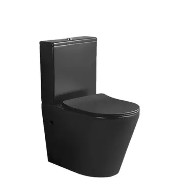 Унитаз-компакт Ceruttispa Sella MB CT9865 безободковый, с сиденьем микролифт, черный матовый
