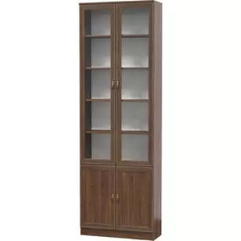 Шкаф комбинированный Олимп В-19 дуб кальяри/ Masa Decor дуб кальяри/профиль: Masa Decor дуб кальяри/стекло