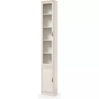 Шкаф комбинированный Олимп В-21 вудлайн кремовый / Masa Decor аруша венге/профиль: Masa Decor аруша венге/стекло)