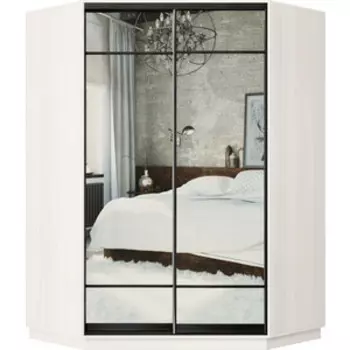 Шкаф-купе Классика 87 (каркас каттхульт, фасады 10/10 зеркало) профиль черный муар 87.2200.1500.450.(10.10.).03.(00.00.).07