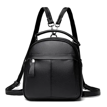 Кожаный рюкзак Tide Anti-Theft Double Backpack для женщин Oblique Span Bag для путешествий на открытом воздухе серый