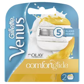 Сменные кассеты для бритвы Gillette venus&amp;olay cо встроенными полосками с гелем для бритья, 2 шт