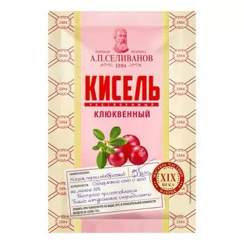 Смесь для приготовления напитка А.П.Селиванов Кисель клюквенный, 25 г