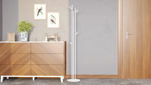 Вешалка напольная Wood, цвет белый