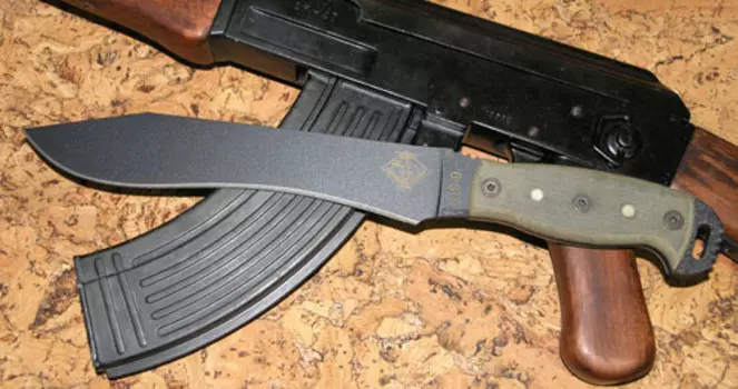 Нож с фиксированным клинком Ontario NS-9, фосфорные доты, сталь 5160, рукоять микарта, black