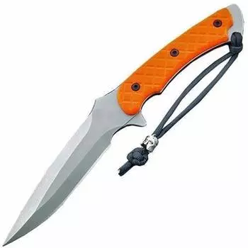 Нож с фиксированным клинком Spartan Blades Ares, клинок Stonewash, сталь CPM-S35VN, рукоять оранжевая микарта, чехол черный