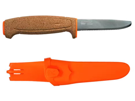 Нож с фиксированным лезвием Morakniv Floating Serrated Knife, сталь Sandvik 12C27, рукоять пробковая