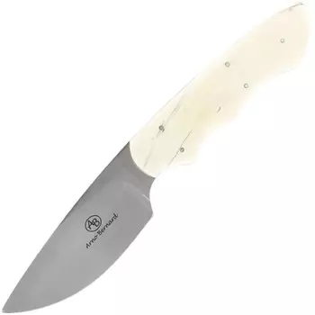 Нож с фиксированным клинком Arno Bernard Great White, сталь N690, рукоять клык бородавочника