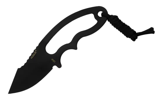 Нож с фиксированным клинком Hogue EX-F03 Neck Knife, сталь 154CM Black Ceracote, рукоять нержавеющая сталь