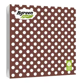 Салфетки Bulgaree green бум трехслойные 20 шт 33х33 см горох на кофе