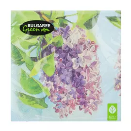 Салфетки бумажные Bulgaree Green Сирень трехслойные 33х33 см 20 шт