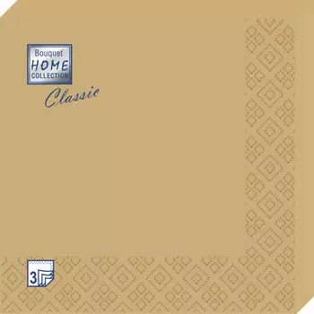 Салфетки Home collect classic бумажные gold 3сл 20л