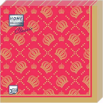 Салфетки Home collect classic бумажные корона имперская красные 3сл 20л