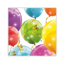 Салфетка двухслойная 33х33 см, 20 шт Procos Sparkling Balloons