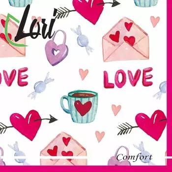 Салфетки Lori Comfort бумажные Конверт 2х-слойные 33х33 см, 16 шт
