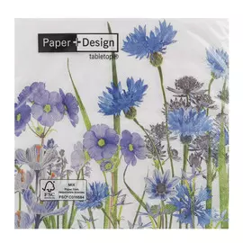 Салфетки Paper+design 3-х слойные синий луг