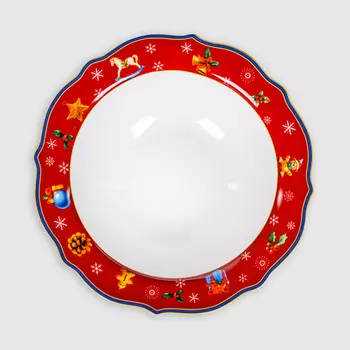 Салатник White Rabbit Christmas красный 17,5х17,5х4,5 см