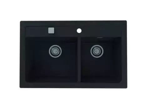 Кухонная мойка Alveus Granital Atrox 50 Carbon-G91 790х500х195 с сифоном, черная (1132002)