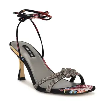 Женские босоножки Raqchel с квадратным носком и каблуком-катушкой Nine West, цвет black scattered rose
