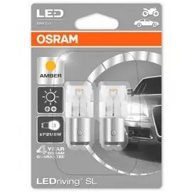 Светодиодная лампа OSRAM LED Ambe P21/5W 12V 2.0/0.4W BAY15d блистер 2шт