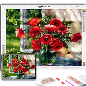 DIY 5D алмазная живопись цветы горшечные растения набор для вышивки крестом полная дрель вышивка мозаика художественная картина стразы подарок Full Round 20X30CM