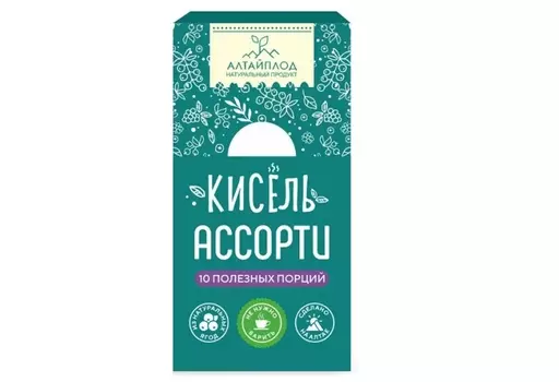 Кисель АлтайПлод Ассорти черник/сиб яг/черн смор/брусн/облеп витаминизир сух, 20 г, 10 шт