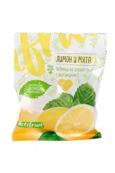 Карамель леденцовая Актифрут Лимон-мята с вит С, 60 г
