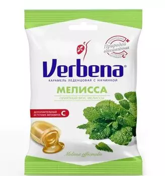 Карамель Вербена леденцовая с начинкой Мелисса, 60 г