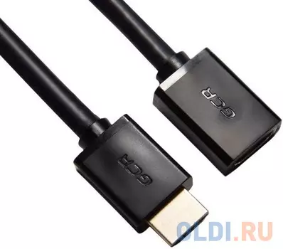 Удлинитель HDMI 1м Green Connection GCR-HMFR6-BB3S-1m круглый черный